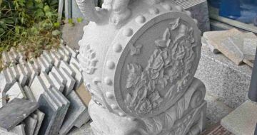 衡阳芝麻白抱鼓石 庭院抱鼓石