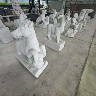 衡阳芝麻白雕刻 十二生肖 异形雕刻