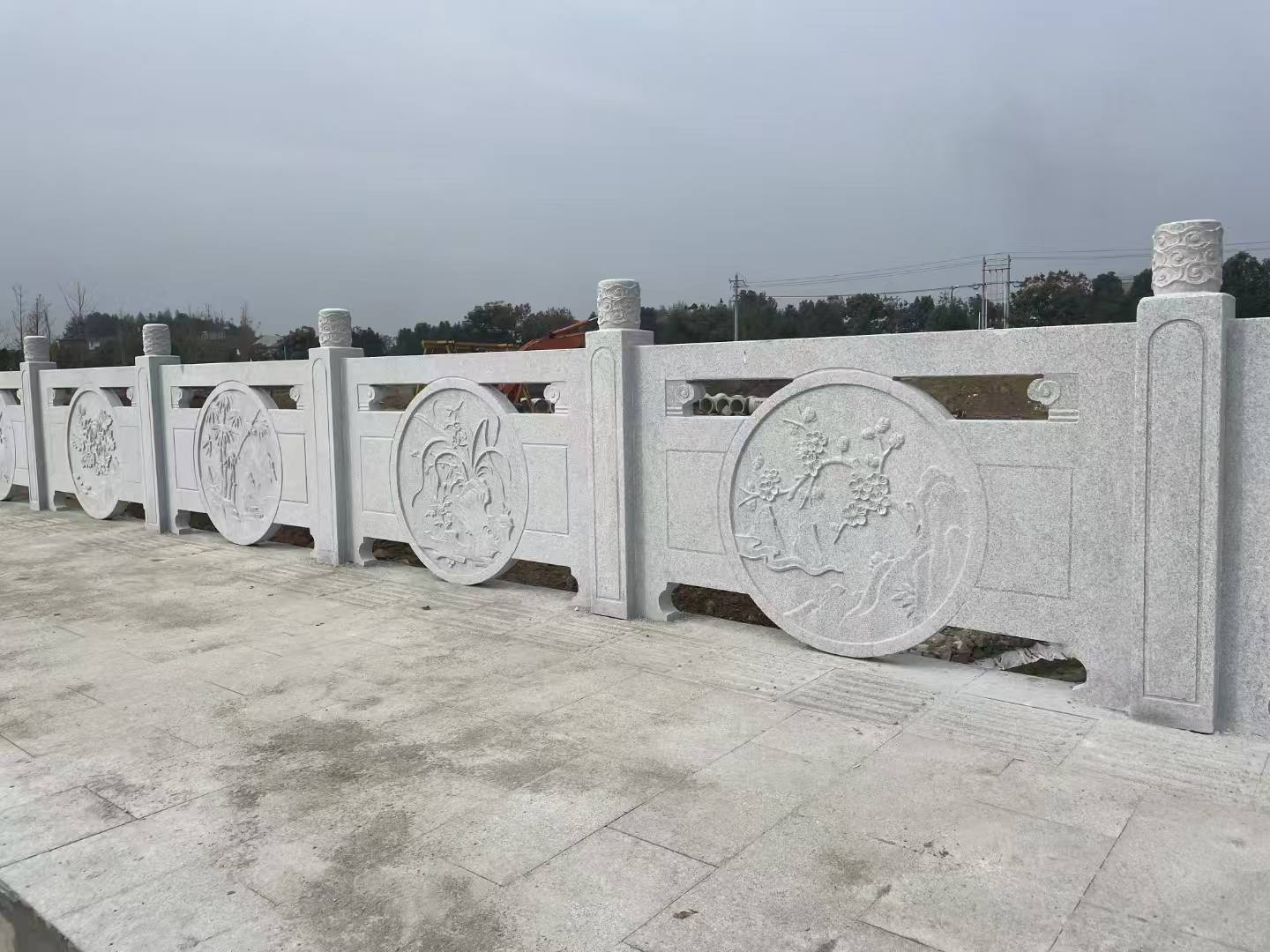 衡阳芝麻白河道栏杆 石材栏杆